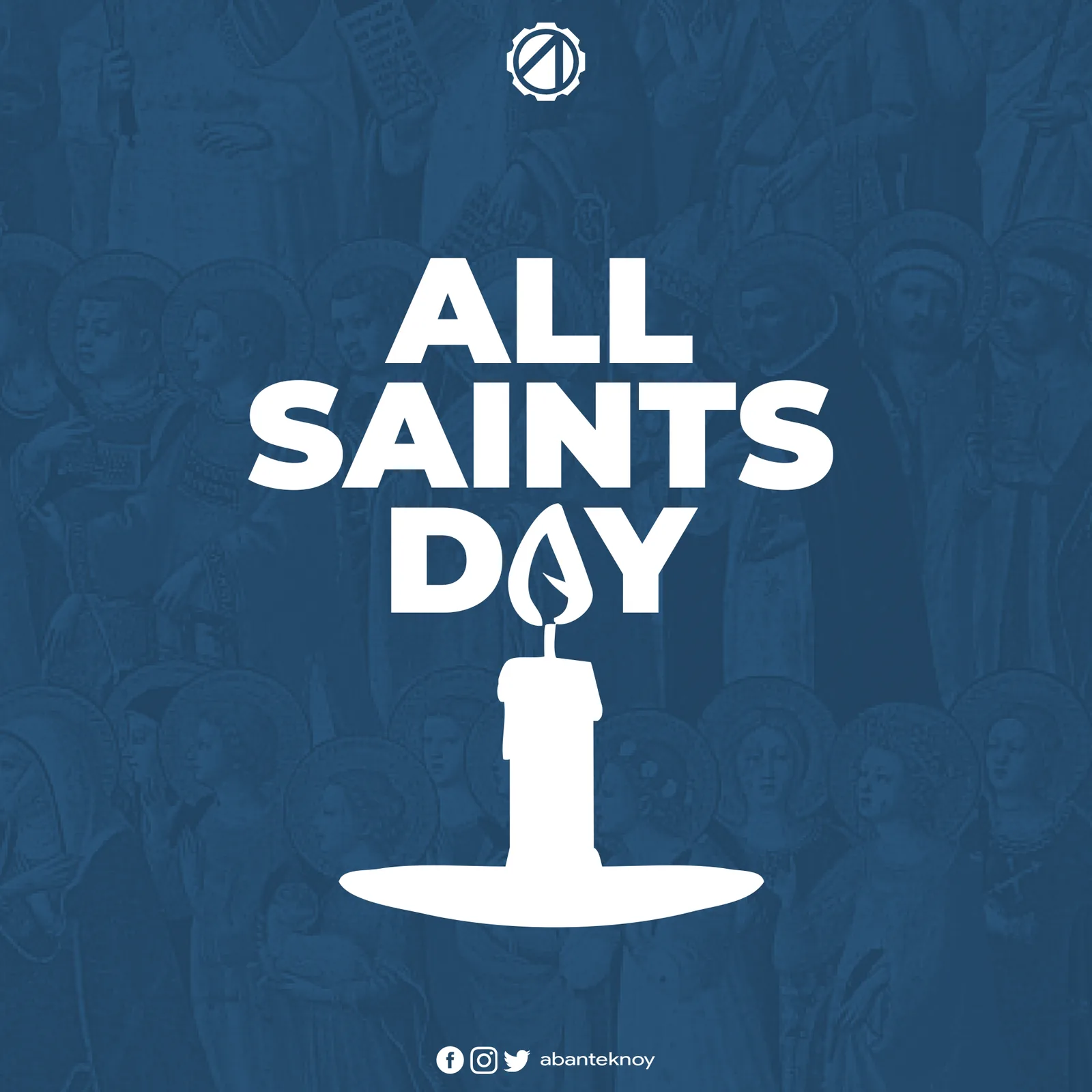All Saints Day pubmat with a candle