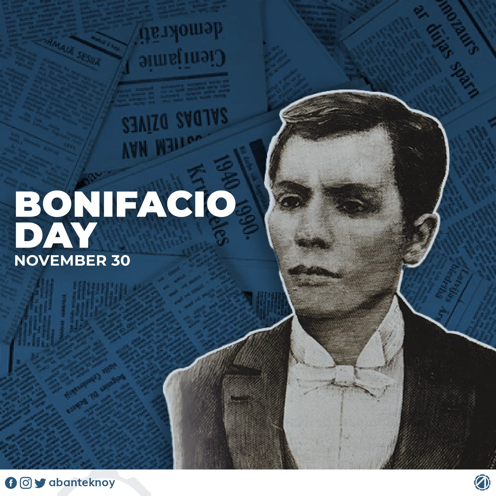 Bonifacio Day pubmat over newspaper
