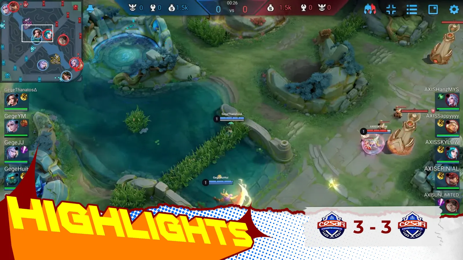 Highlights overlay framing gameplay