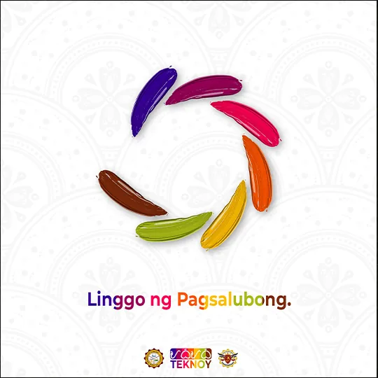 Linggo ng Pagsalubong pubmat with paint strokes in a circle