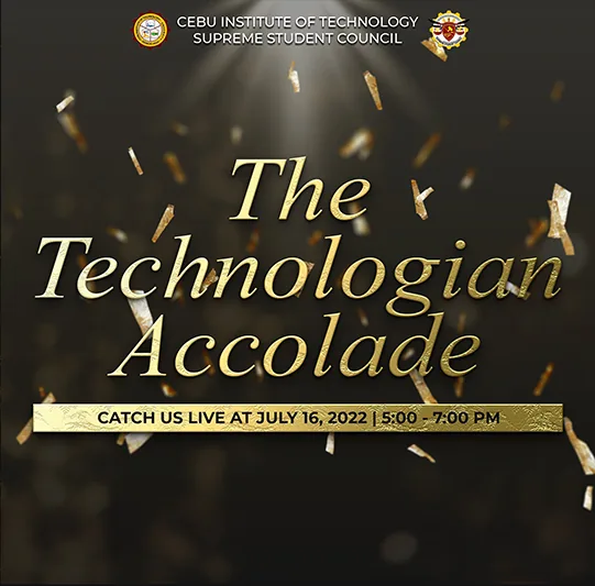 The Technologian Accolade in gold script with falling foil