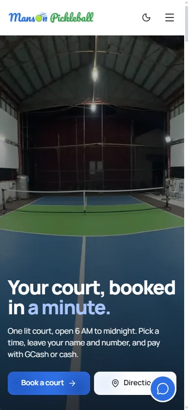 Manson Pickleball on a phone